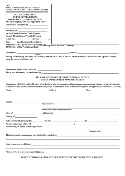 7 Waiver of Notice on Hearing on Account. . Notice of probate form